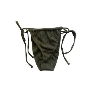 Good American Always Fits Tiny Ties Bikini Bottoms Stormy Green Sz 1/2 S/M